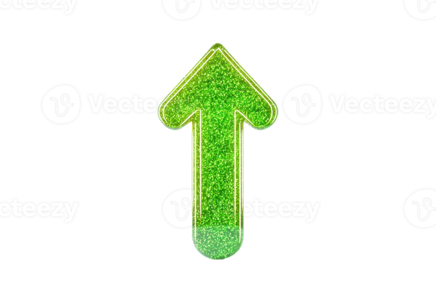 A vibrant green upward arrow symbolizing growth, progress, or direction. png