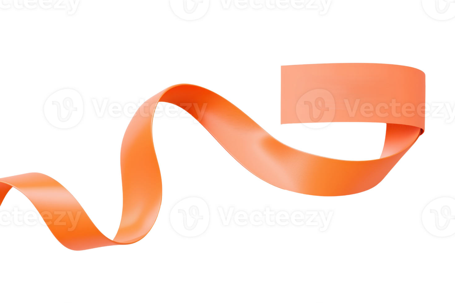 A flowing orange ribbon twists elegantly, showcasing its vibrant color and smooth texture. png