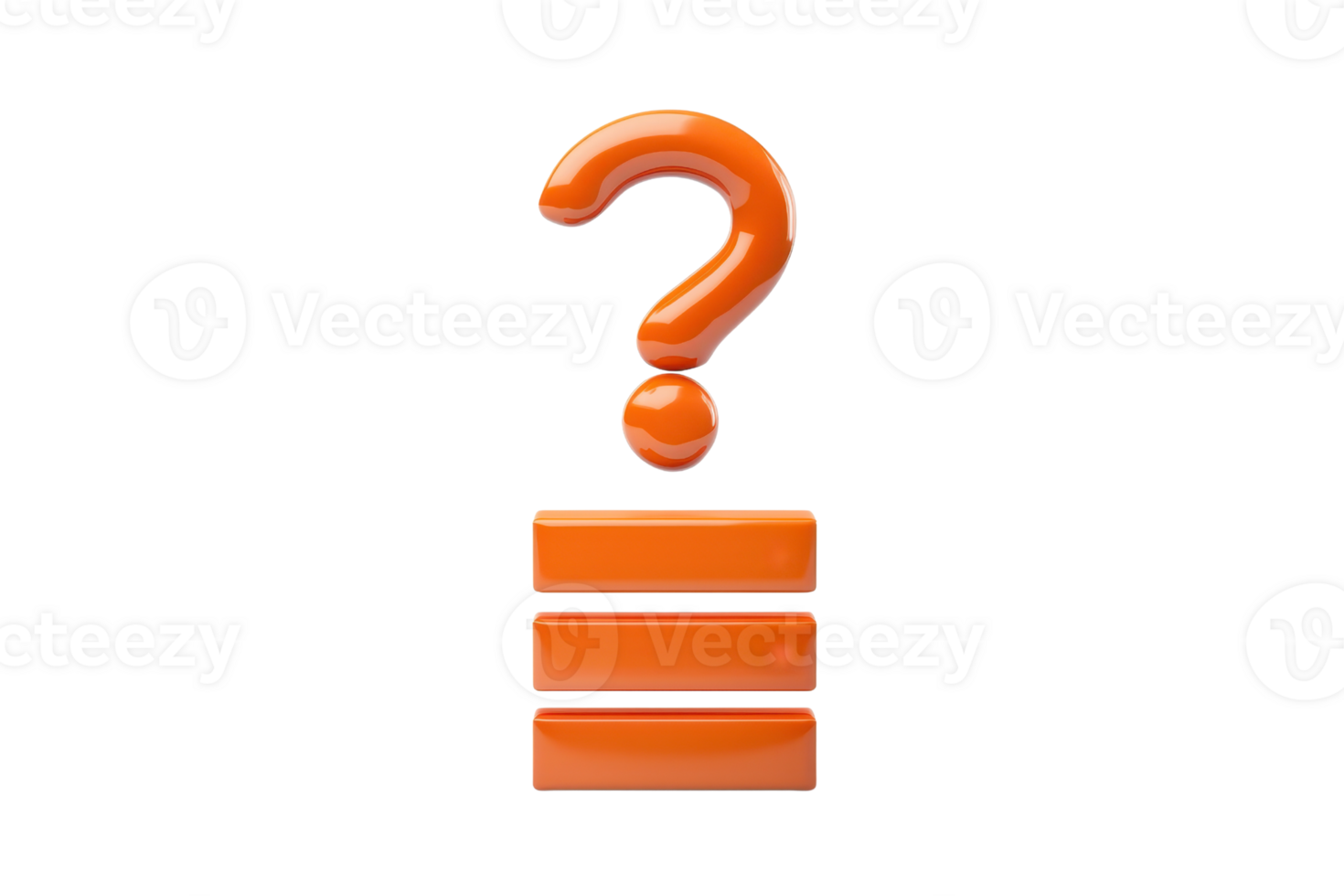 An orange question mark symbol above three horizontal lines. png