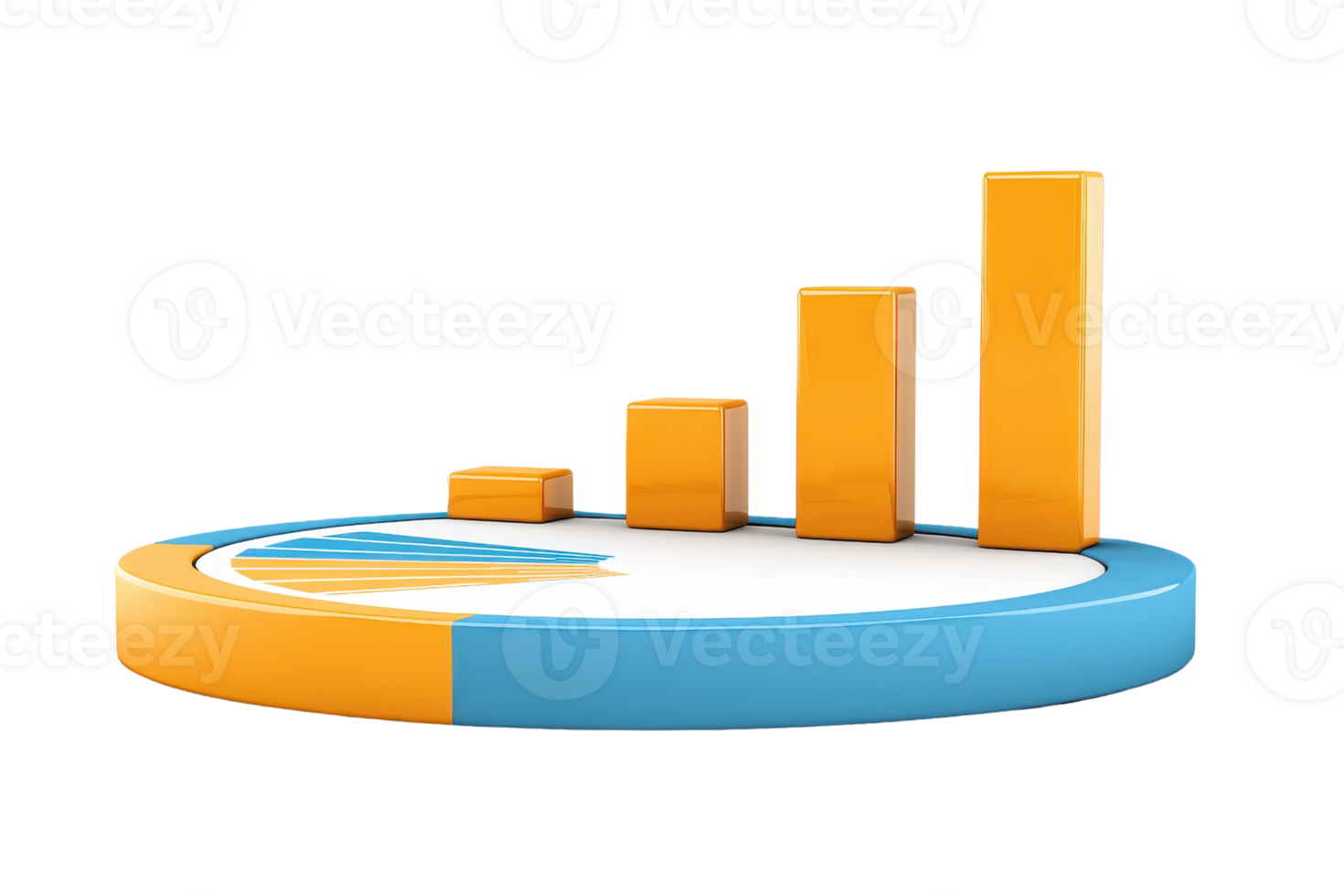 A colorful 3D bar graph displaying varying heights, illustrating growth and performance metrics. png