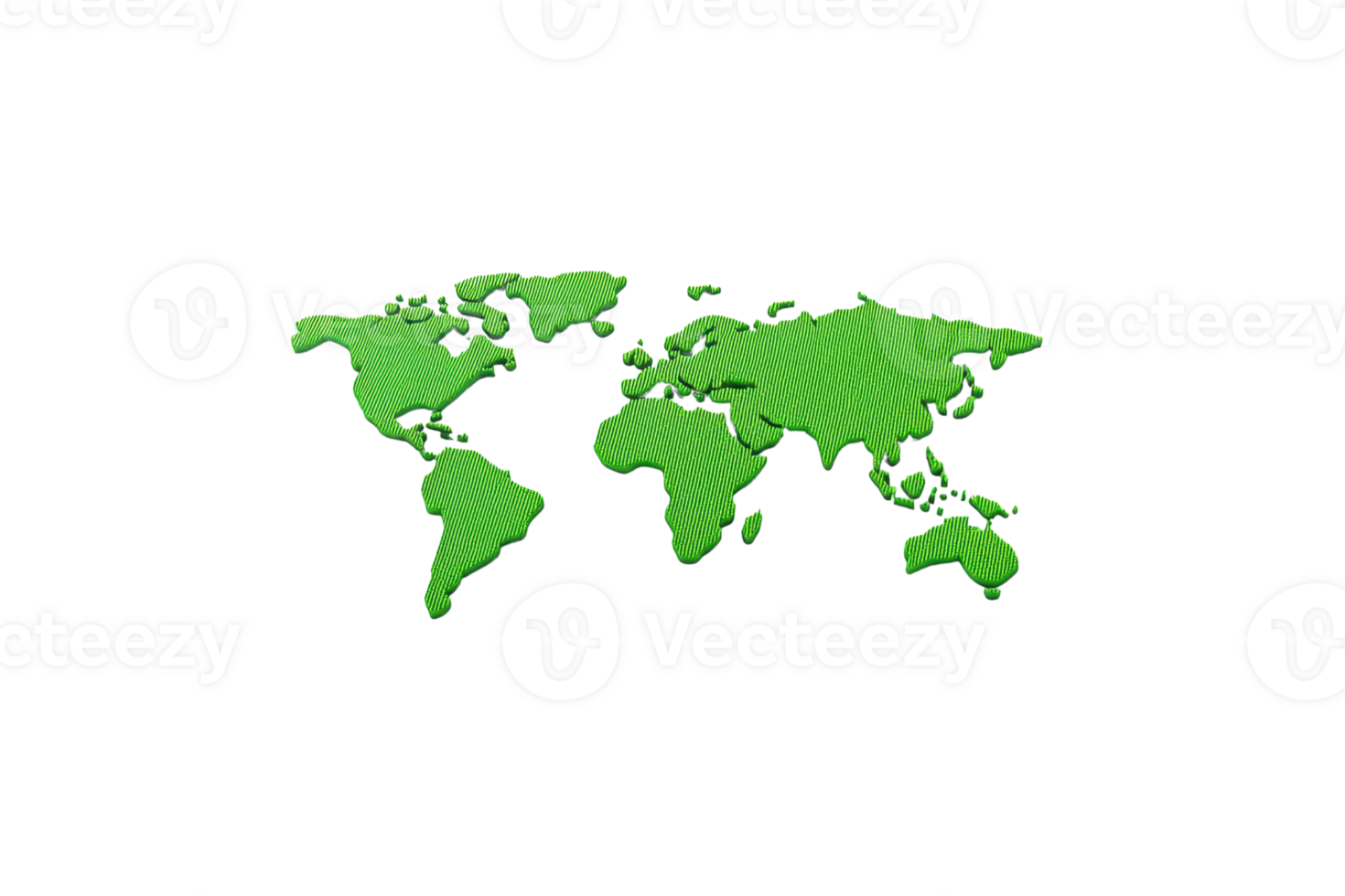 A green world map illustrating the continents and countries in a distinctive style. png