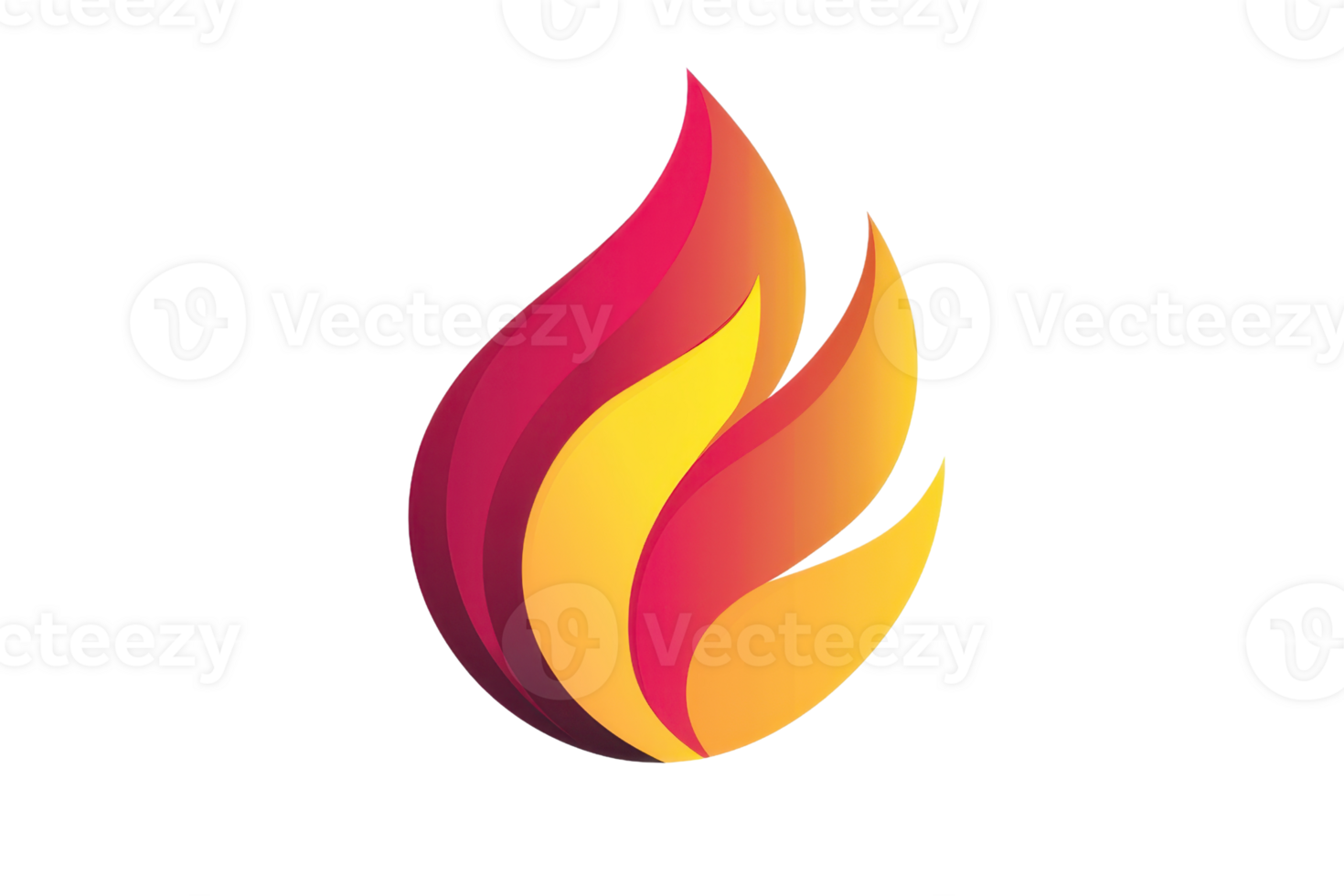 Abstract flame illustration with red and yellow hues, symbolizing energy and warmth suitable for creative and branding purposes. png