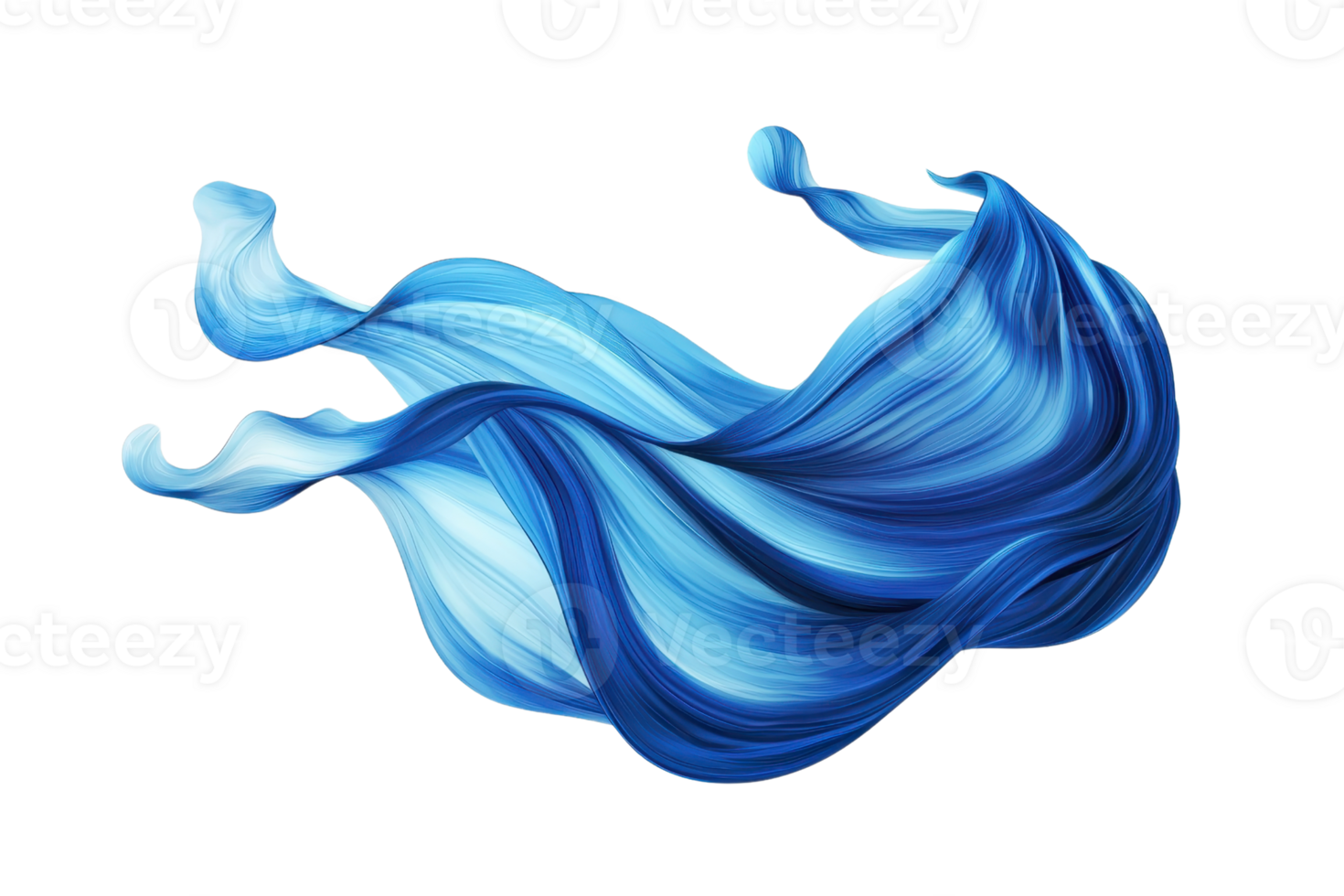 A vibrant swirl of flowing blue silk fabric with dynamic curves, showcasing elegance and movement, perfect for creative art projects. png