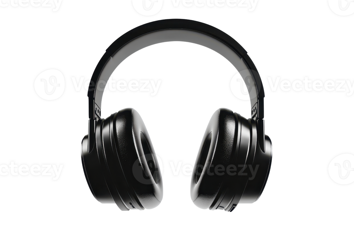 Black over-ear headphones isolated on a transparent background, showcasing modern audio design and technology. Perfect for music enthusiasts. png