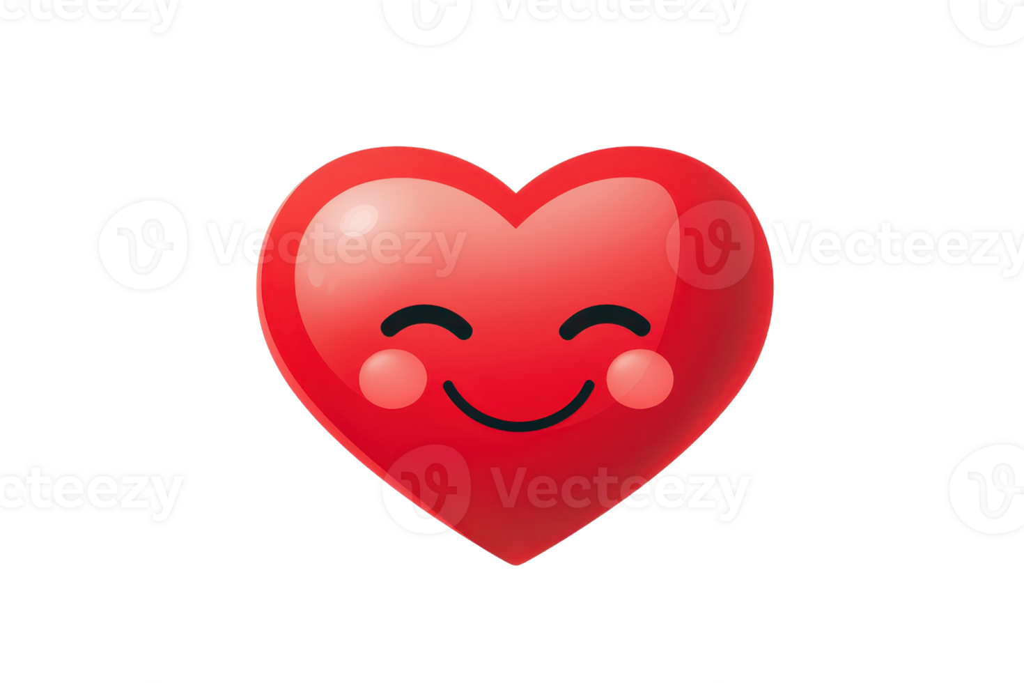 Charming red heart emoji with a smiling face, symbolizing love, happiness, and positivity. Ideal for social media, messages, and creative designs. png