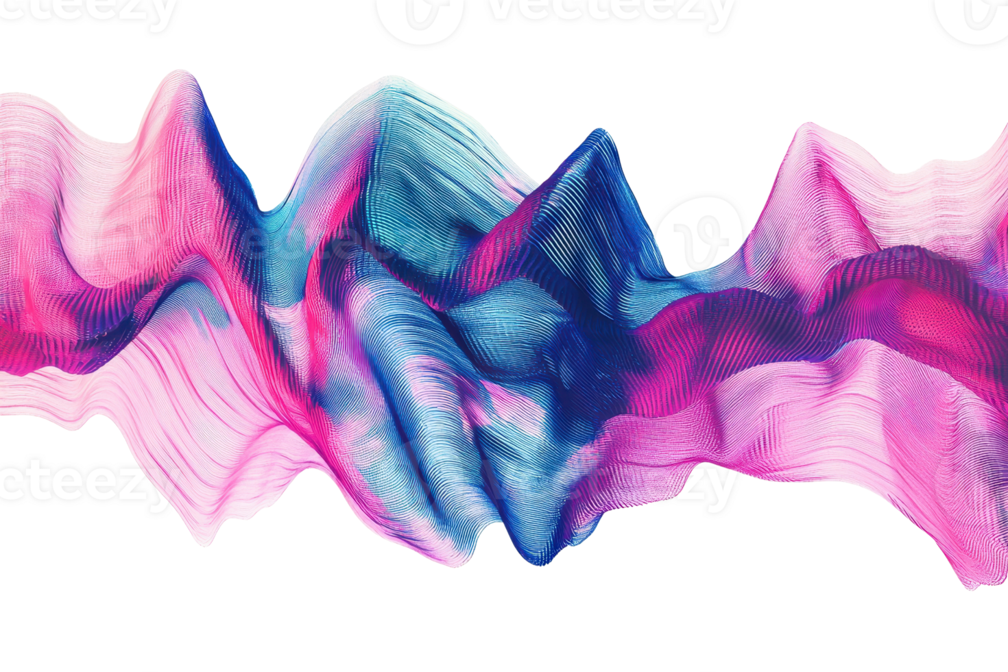 Abstract digital wave pattern in vibrant pink and blue tones, creating a dynamic movement effect suitable for creative backgrounds. png