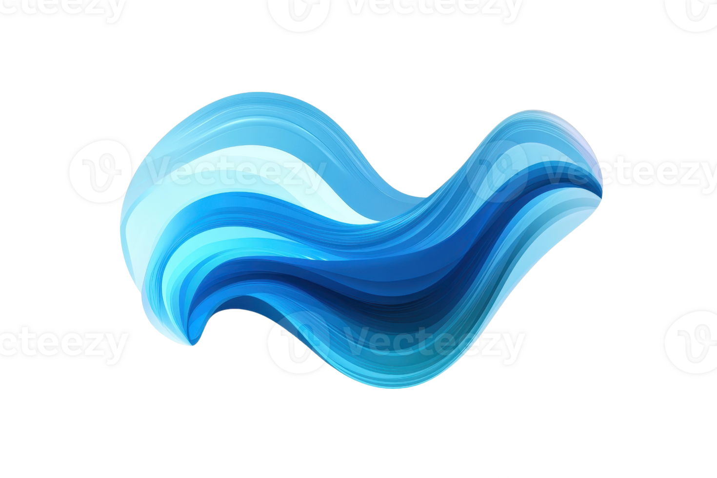 Abstract blue wave design element showcasing smooth gradient flow and fluid motion, ideal for modern backgrounds and creative projects. png