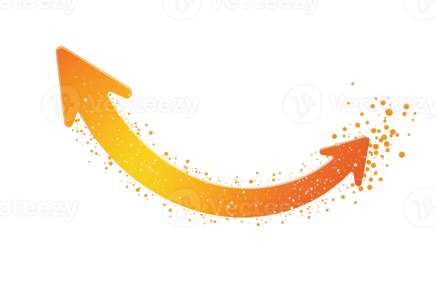Dynamic orange arrow with a grunge effect, symbolizing growth, success, and direction. Perfect for business presentations and infographics. png