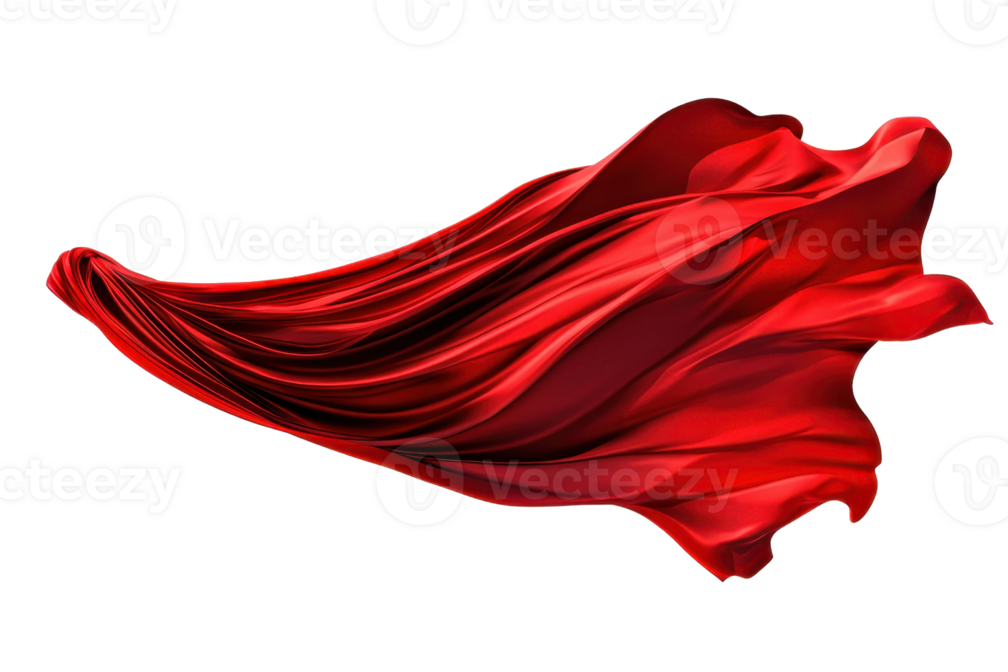 Dynamic flow of a vibrant red fabric waving in the air, creating a sense of movement and elegance, perfect for creative and design projects. png