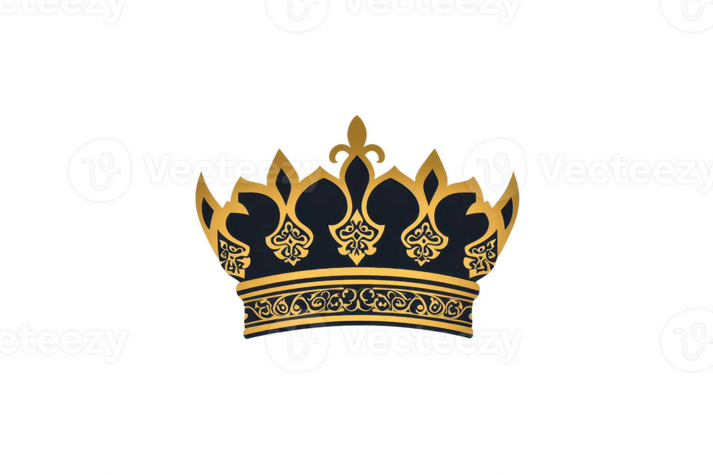 Elegant golden crown with intricate designs, symbolizing royalty and luxury. Ideal for themes of power, wealth, or celebration. png