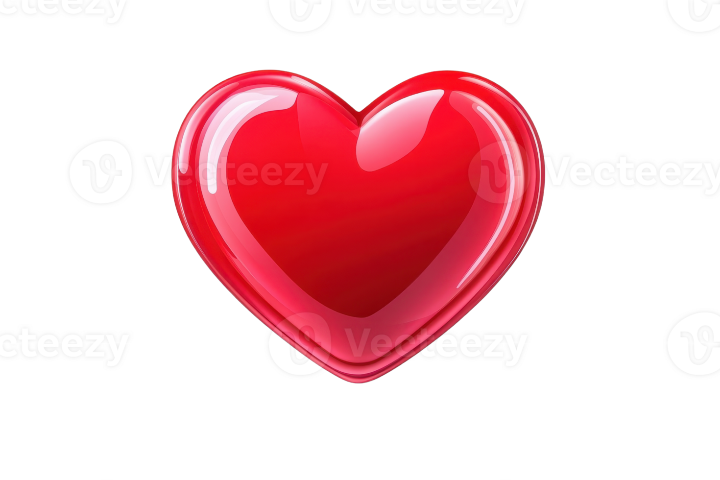 Glossy red heart symbol on a transparent background, representing love, affection, and passion. Perfect for Valentine's Day and romantic themes. png