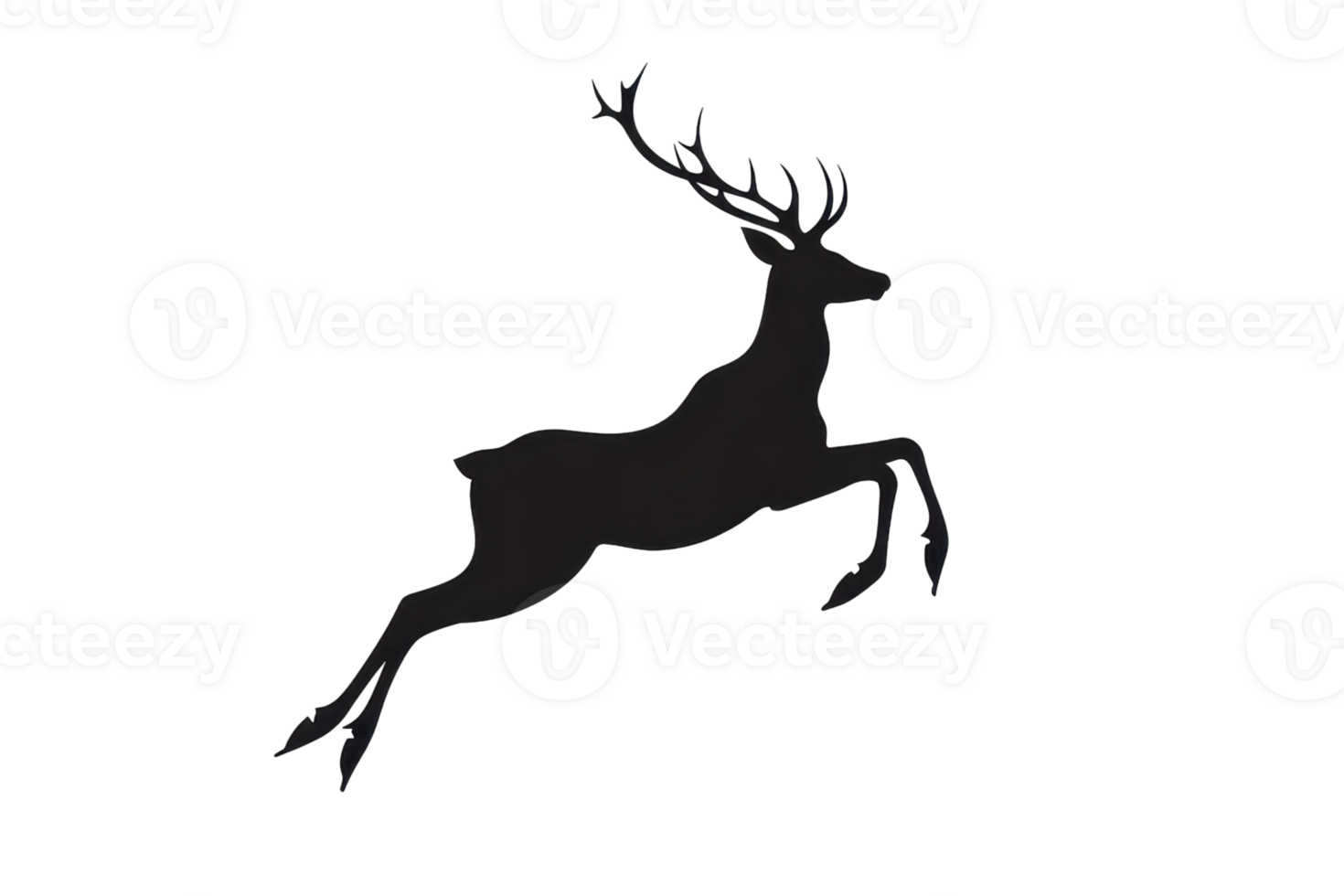 Silhouette of a deer leaping gracefully against a blank background, capturing the essence of nature and wildlife in motion. png