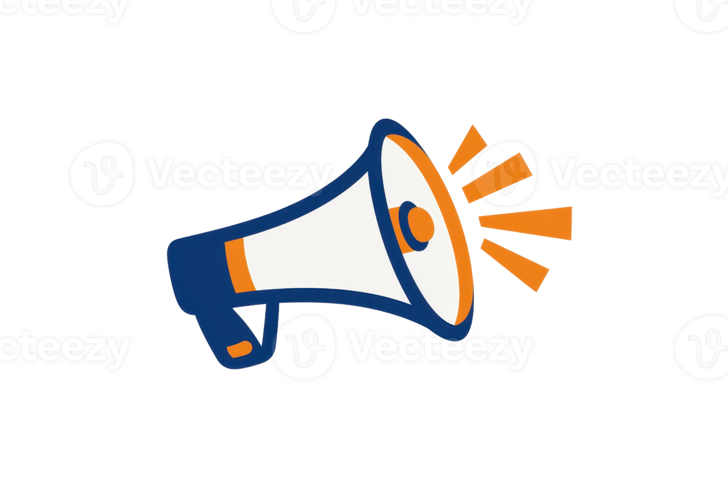 illustration of a blue and orange megaphone icon, conveying communication, announcement, or promotion concepts in a modern design. png