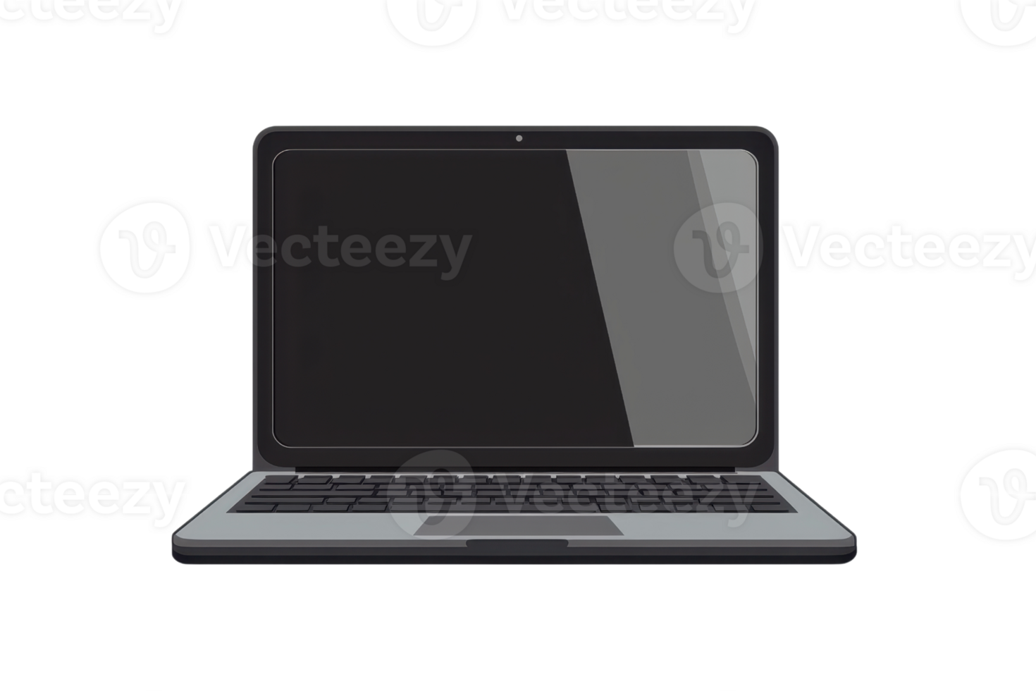 Sleek modern laptop with blank screen, ideal for business, technology, or educational purposes. Perfect for presentations and design mockups. png