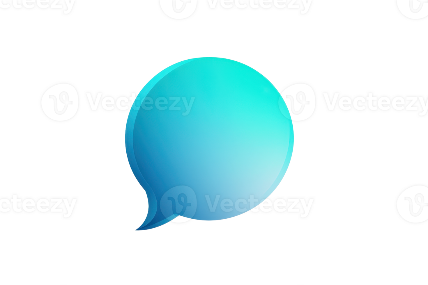 Vibrant blue speech bubble icon on transparent background, perfect for communication, chat, or messaging themes in digital designs or websites. png