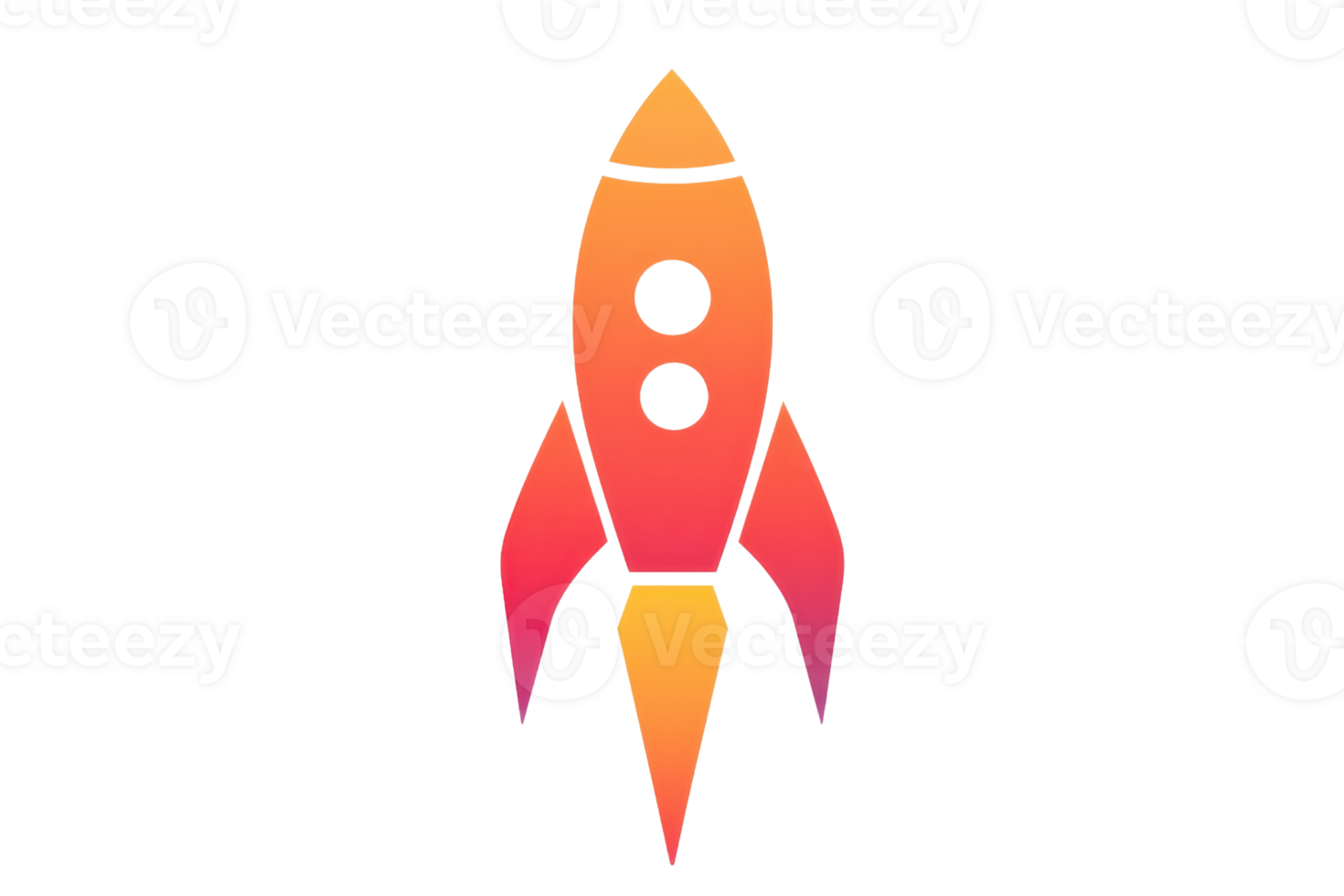 Vibrant rocket icon in orange and pink gradient represents innovation, exploration, and technology advancement. Ideal for tech-themed designs. png