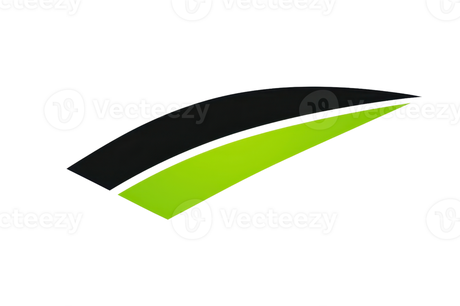 Stylized logo with a dynamic green and black swoosh design, ideal for business branding, company identity, and modern visual representation. png