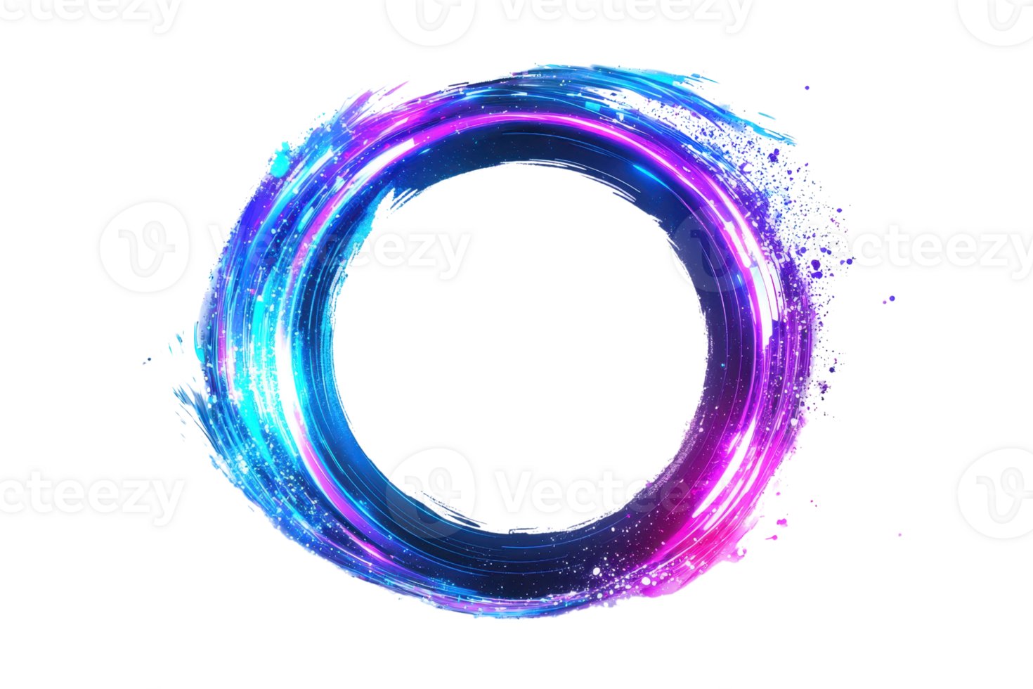 Vibrant circular motion with neon colors representing energy and dynamic flow. Perfect for creative backgrounds and abstract designs. png