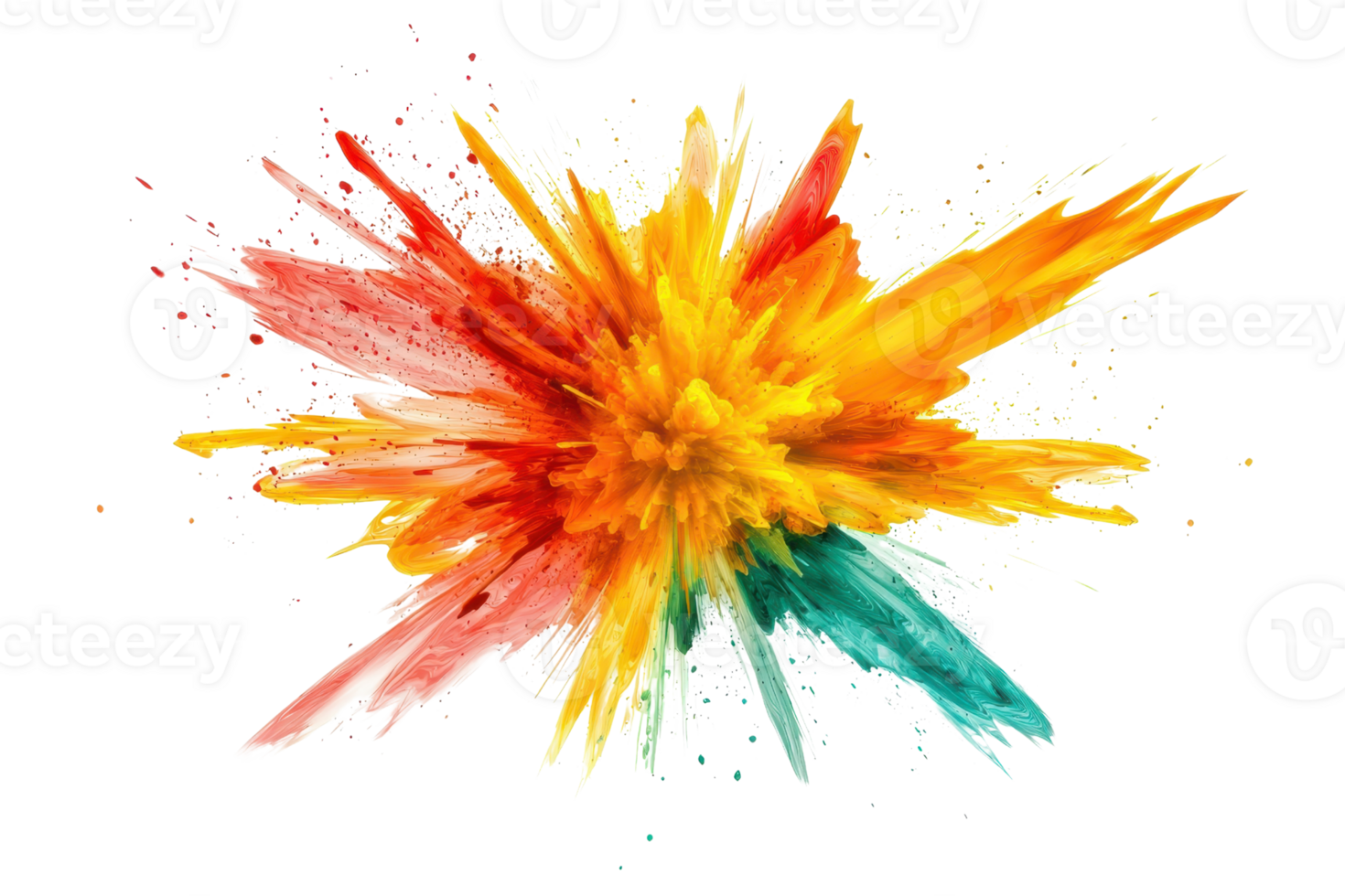 Vibrant explosion of colorful powder, capturing dynamic energy and creativity. Perfect for artistic concept and festive celebration imagery. png