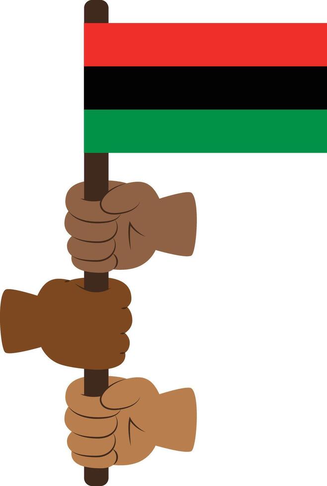 Juneteenth Hands Holding Flag Cartoon Clipart vector