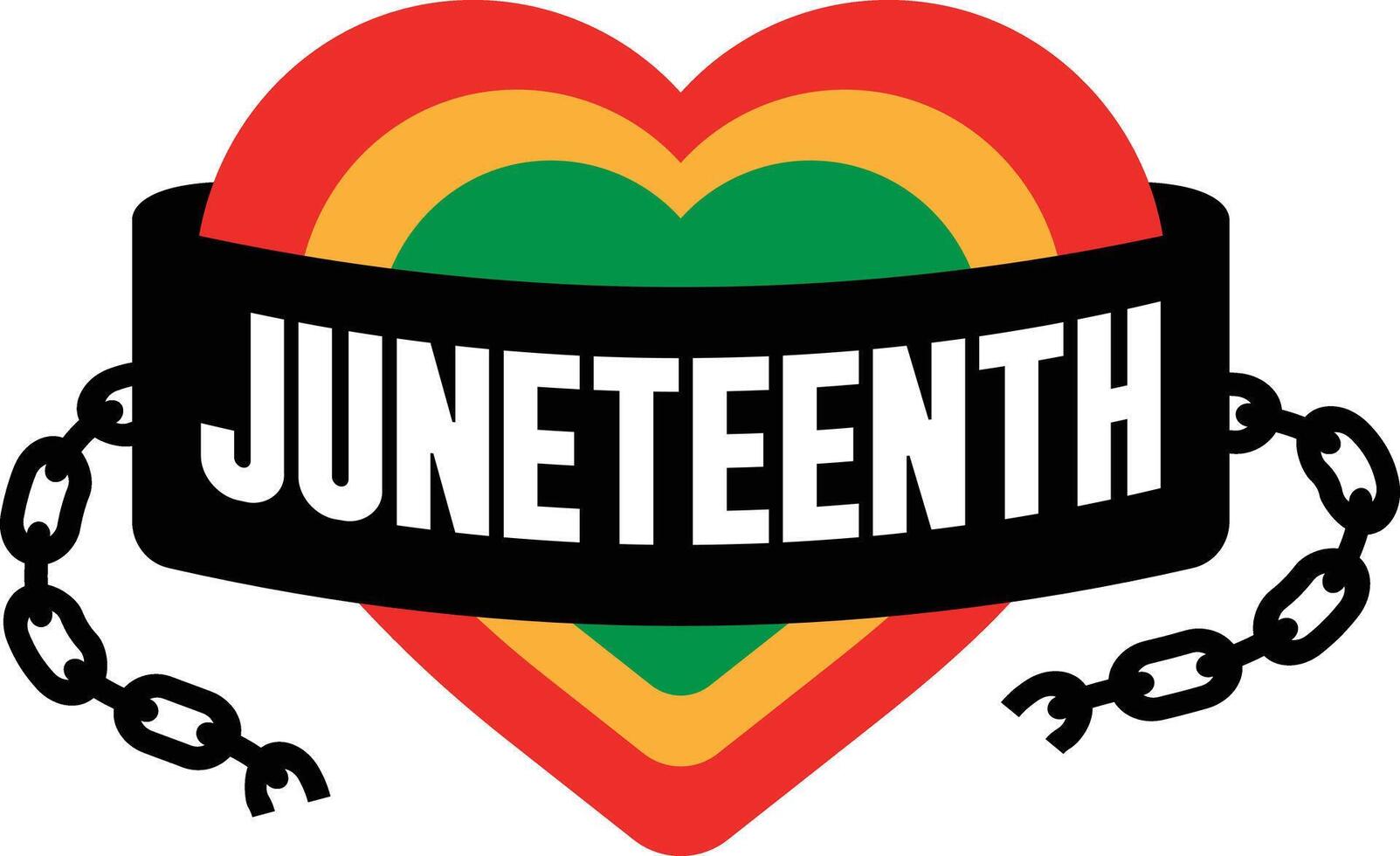 Juneteenth Broken Chains Cartoon Colored Clipart vector