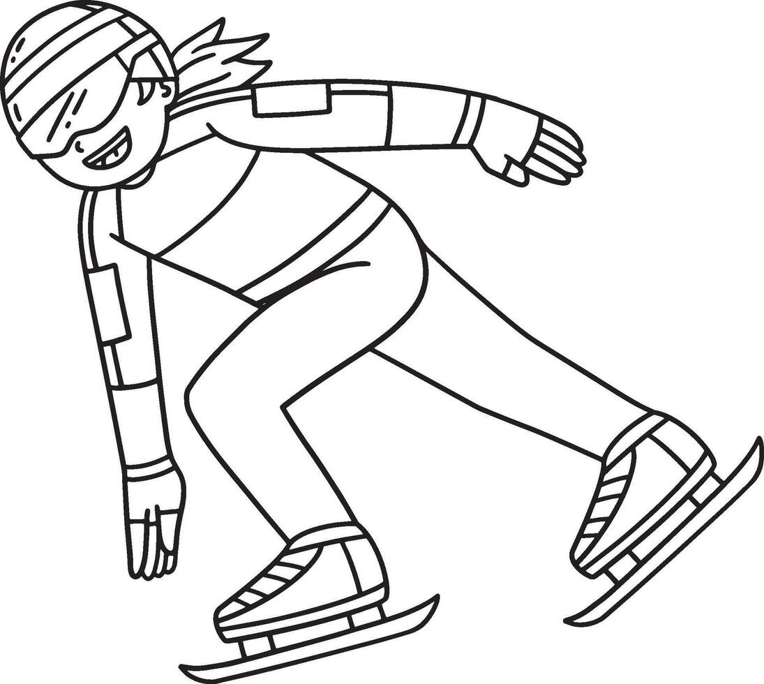 Speed Skating Female Hand on the Ground Isolated vector
