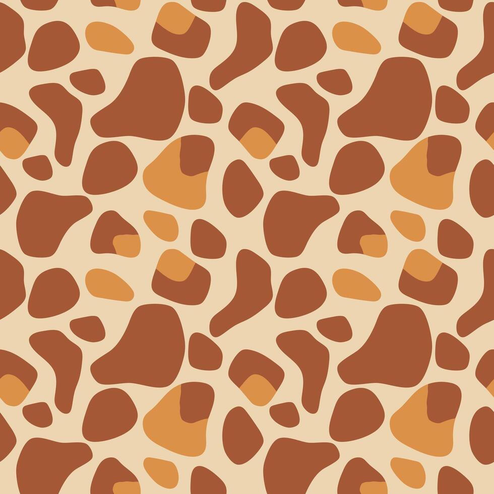 Giraffe skin seamless pattern. Giraffe print. Hand drawn wild animal giraffe skin abstract texture vector