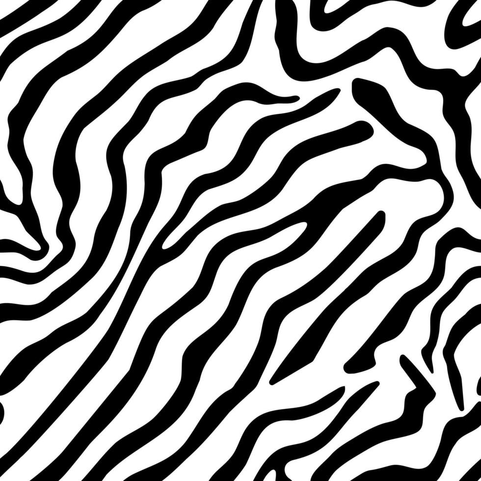 Zebra skin seamless pattern. Zebra print. Hand drawn wild animal zebra skin abstract texture vector