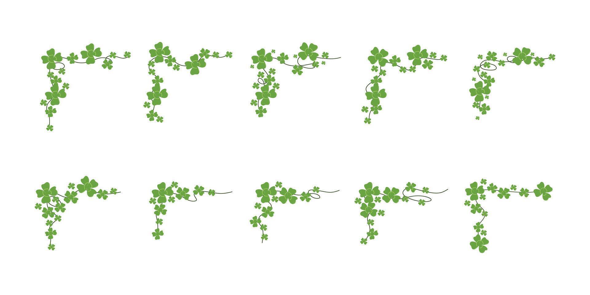 Clover Leaf Corner Set Illustration vector