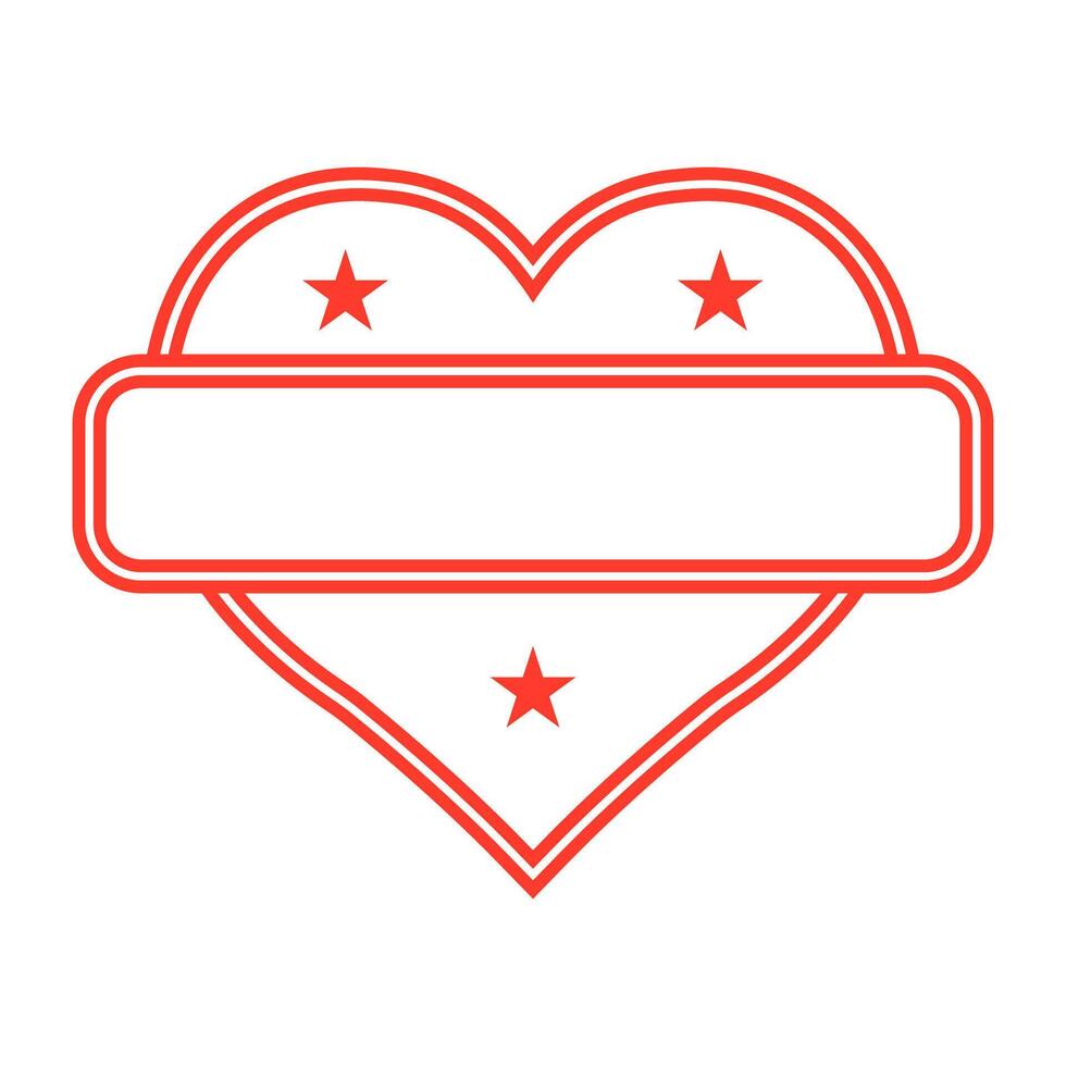 Stamp with frame for declaration love form red heart stars vector