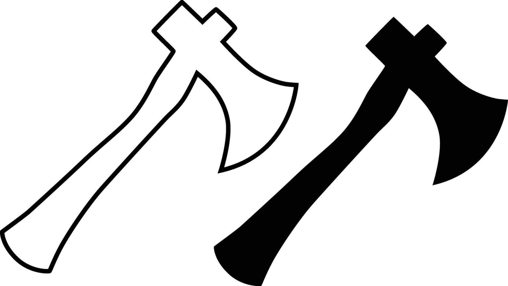 Wooden axe icon isolated on white background vector