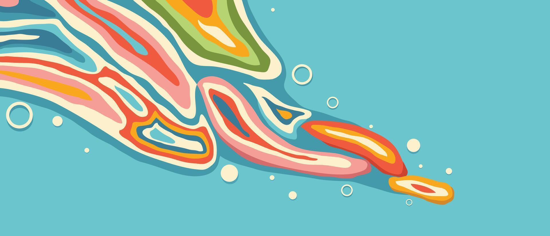 Summer background with colorful liquid abstract shapes. vector