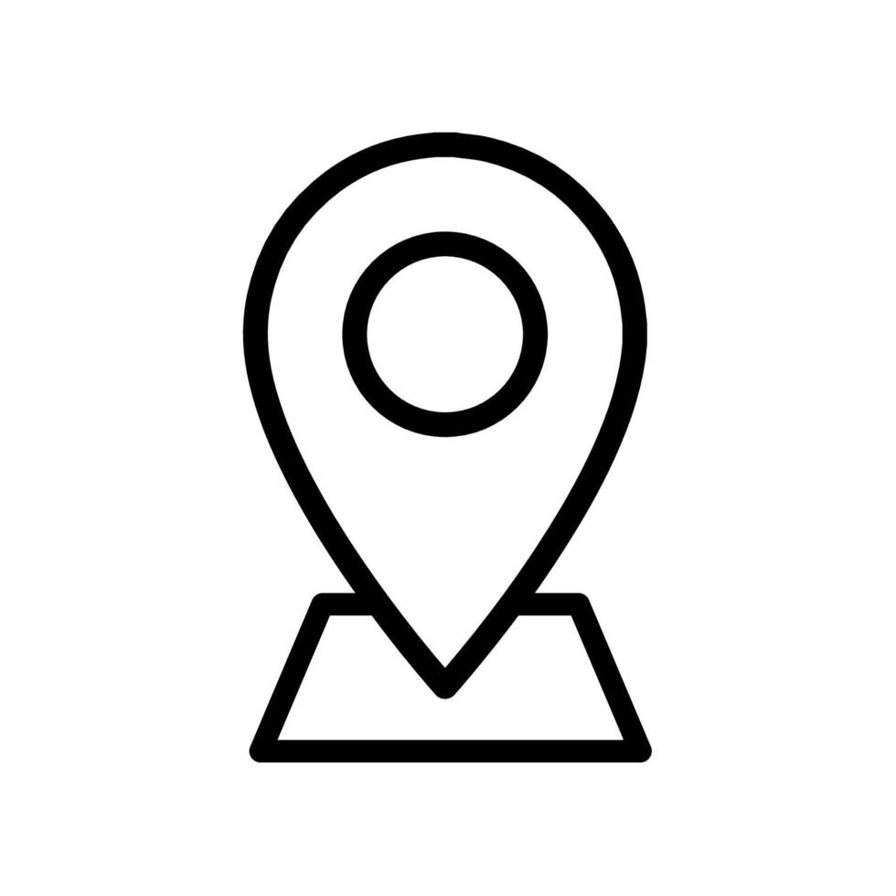 Outline location icon. Linear map icon. Address symbol. Editable stroke vector