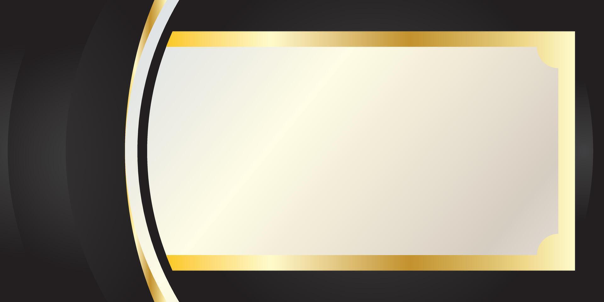 Luxury gold frame black background vector