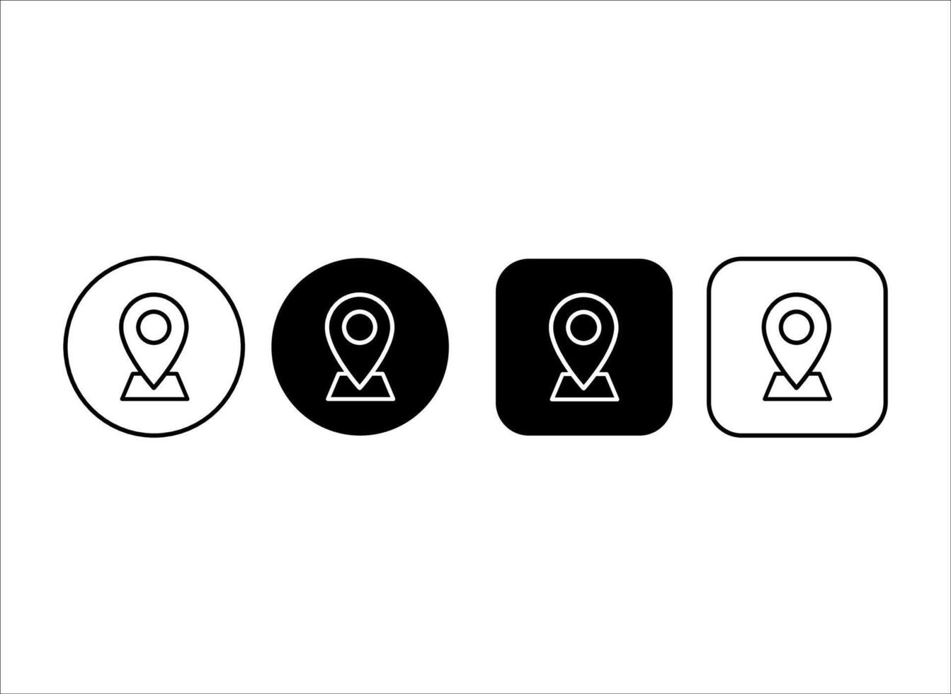 Set of outline location map icon. Address icon buttons. Editable stroke. vector