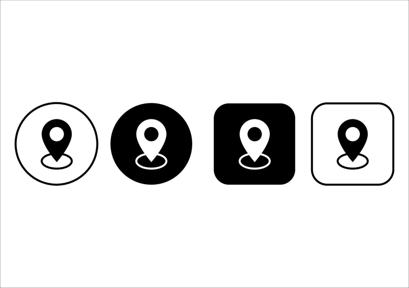 Outline map symbol. Address icon buttons. Place icon set vector