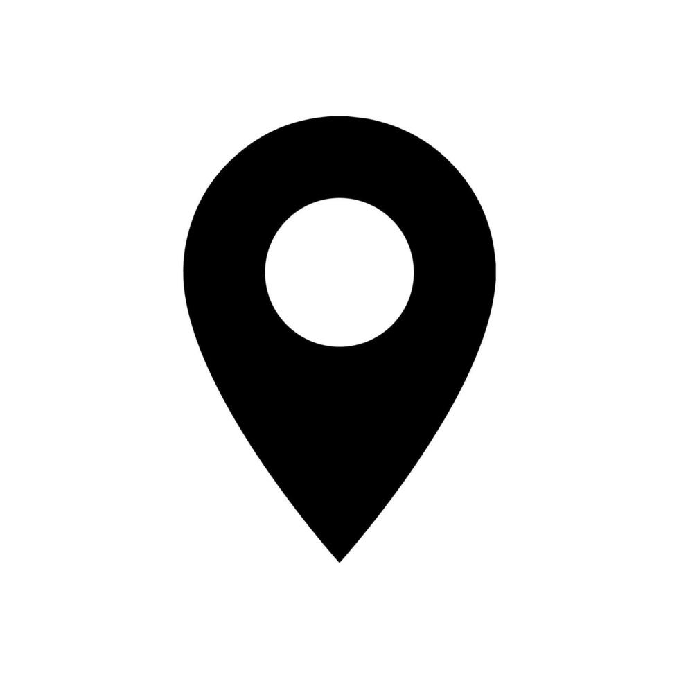 Black pin location icon. Map icon. Outline address symbol. Place icon vector
