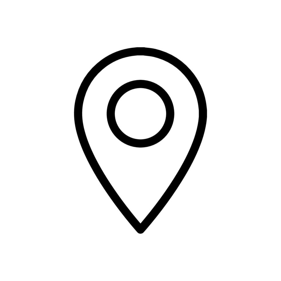 Outline location icon. Linear map symbol. Address icon. Editable stroke vector