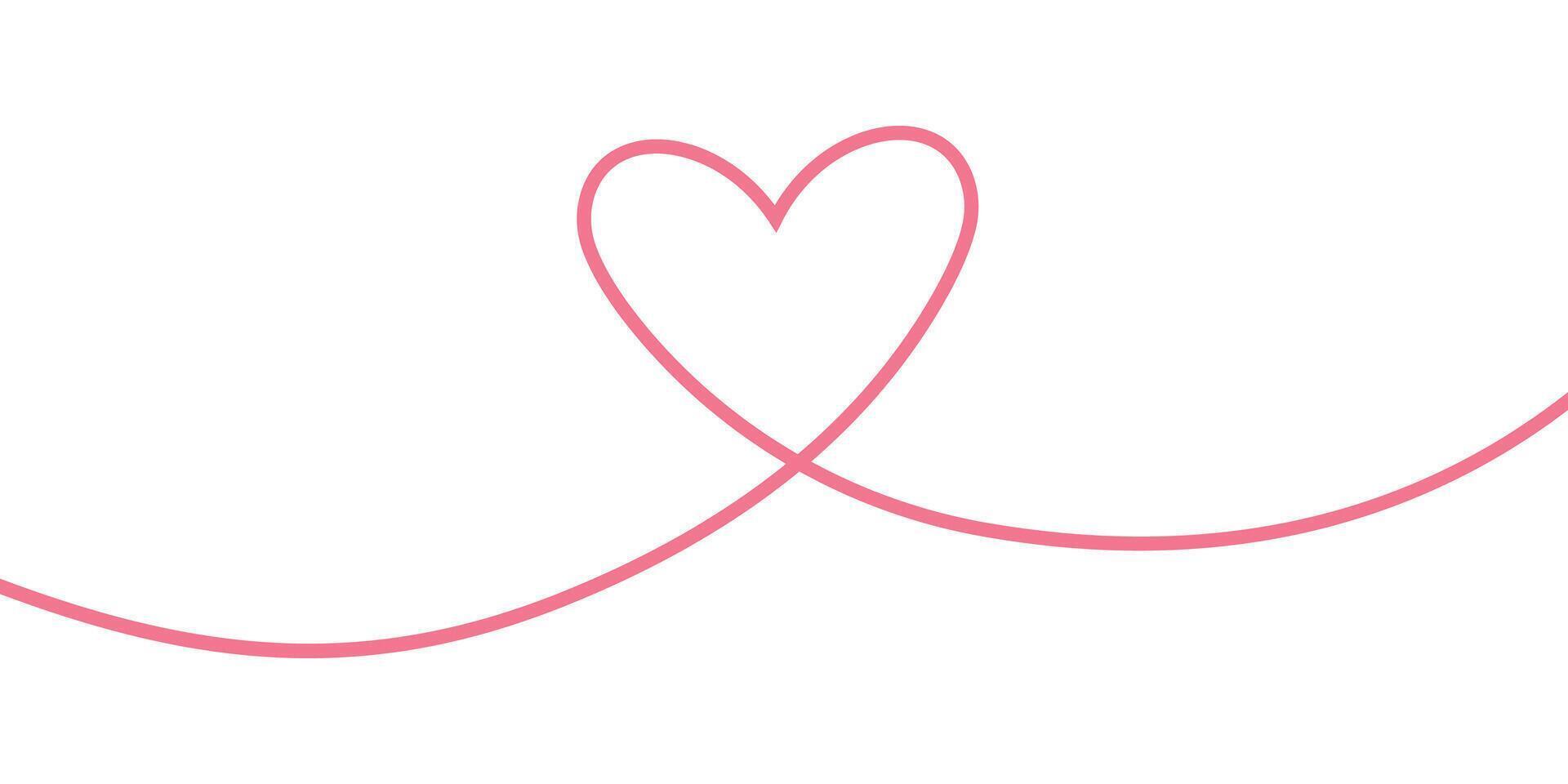 Line Drawn Heart Ouline Illustration Design vector