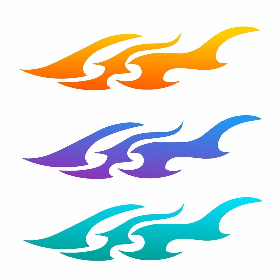 Set of design abstract fire vector