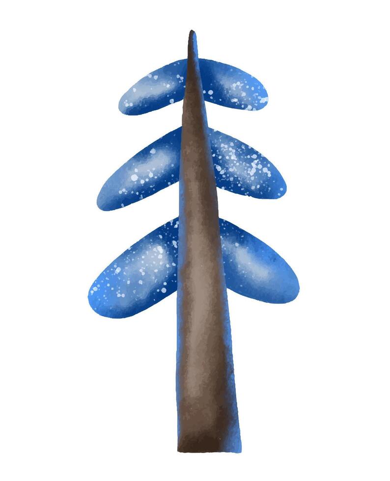 Firs, . Evergreen trees hand drawn illustration on isolate vector