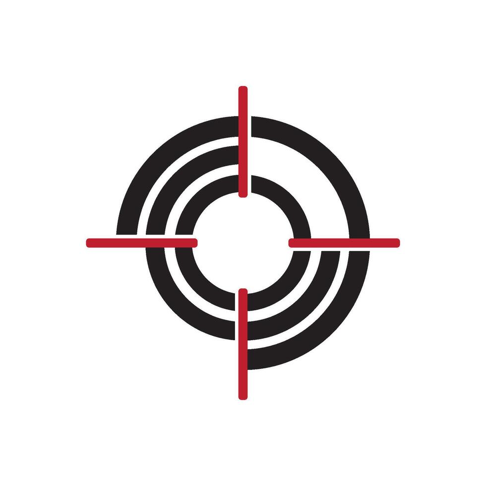 Target icon logo flat design template vector