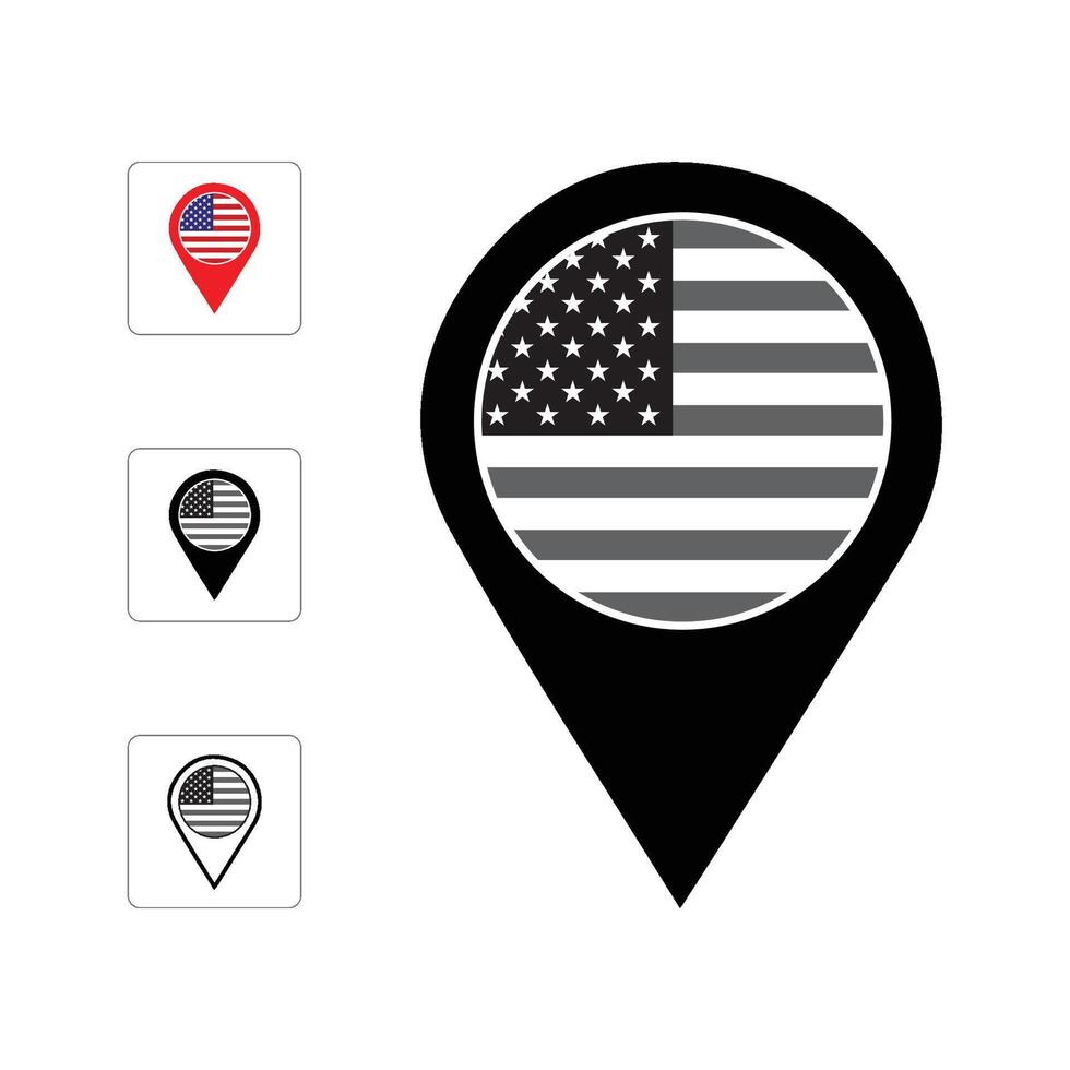 USA Location icon Free Download, United State location Icon Clip art, USA location pointer black . vector
