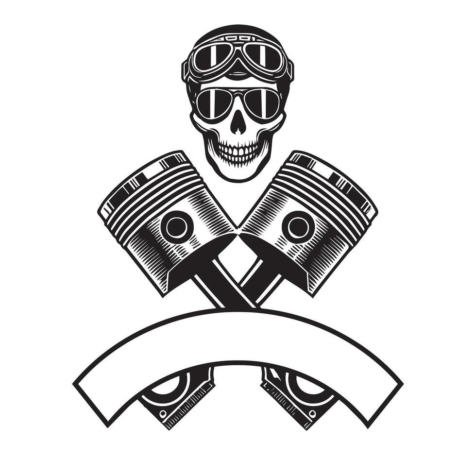 Skull Mechanic Tools Design Artwork Illustration vector