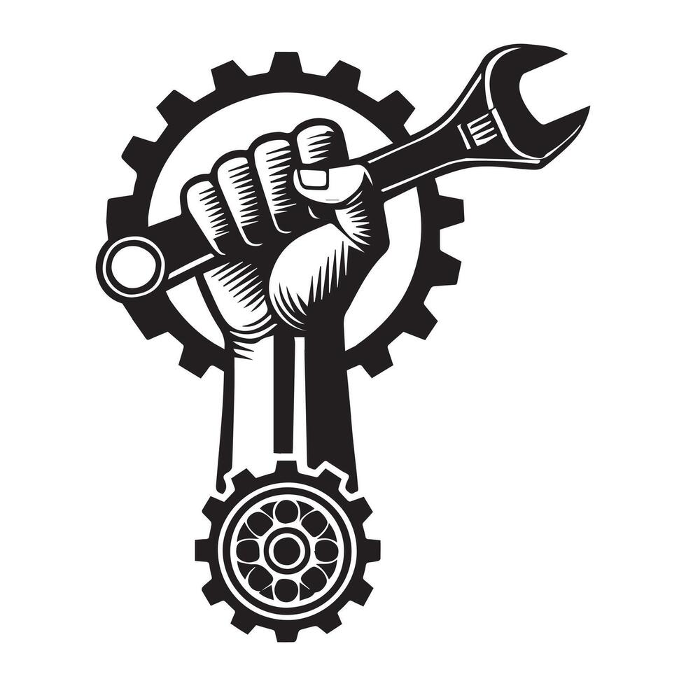 Mechanic Garage Tools Artwork Inspired Illustration Design vector