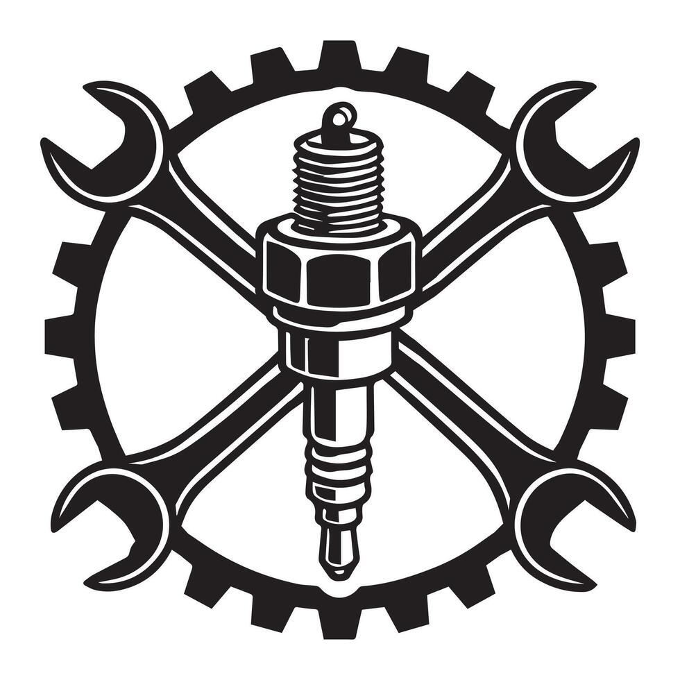 Auto Mechanic Garage Concept Illustration Design vector