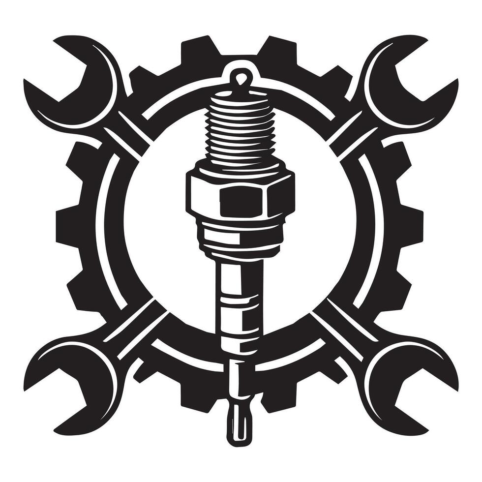 Bold Garage Tools Artwork for Mechanic Designers vector
