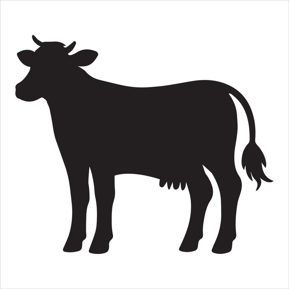 Calf Silhouette - Adorable Young Cow Design vector