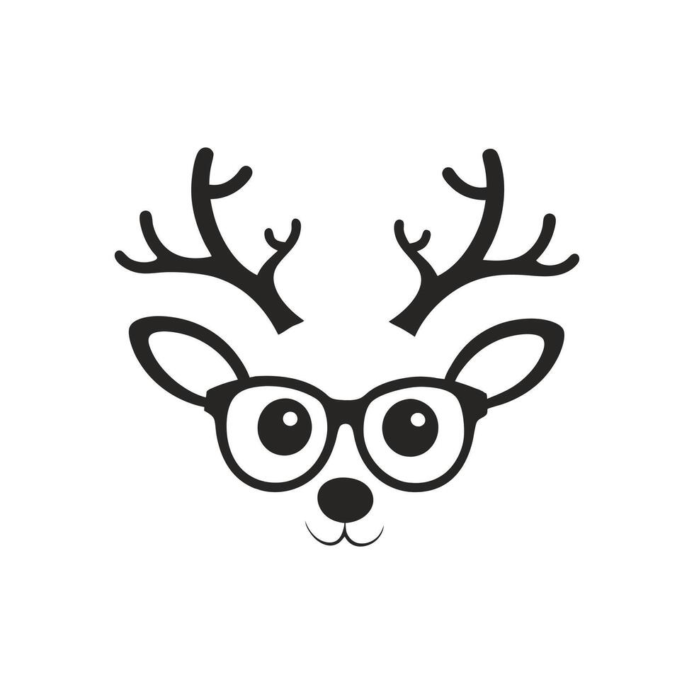 Cute and Festive Christmas Reindeer Face Artistic Expression vector