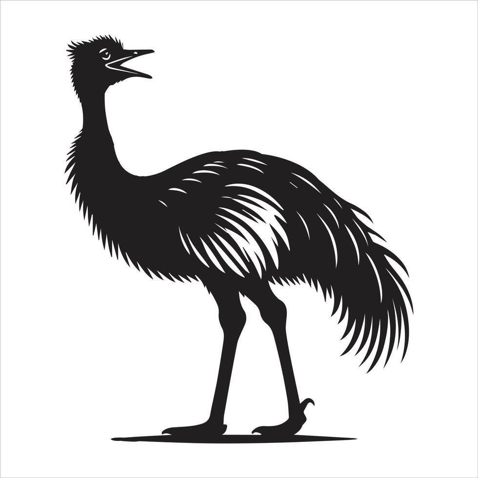 Wild Greater Rhea Bird in Minimalist Design vector